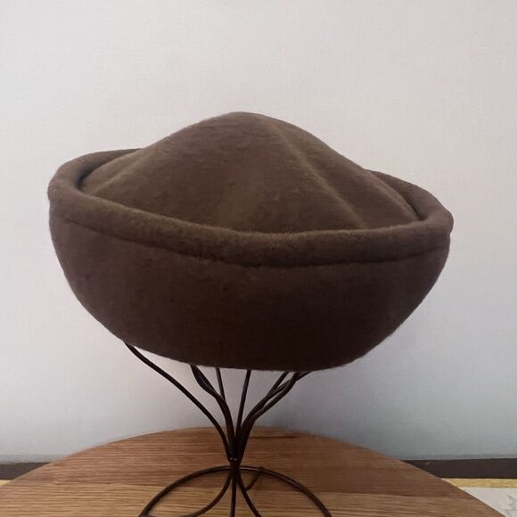 Parkhurst 100% Wool Pillbox Hat Brown Regal Classy Classic Dressy Vintage Style - Picture 2 of 9